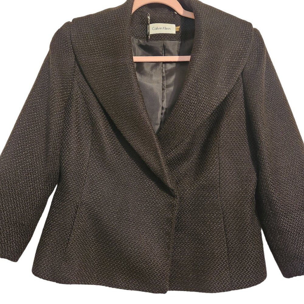 Calvin Klein Lined Black Jacket Size 12 - Picture 6 of 10